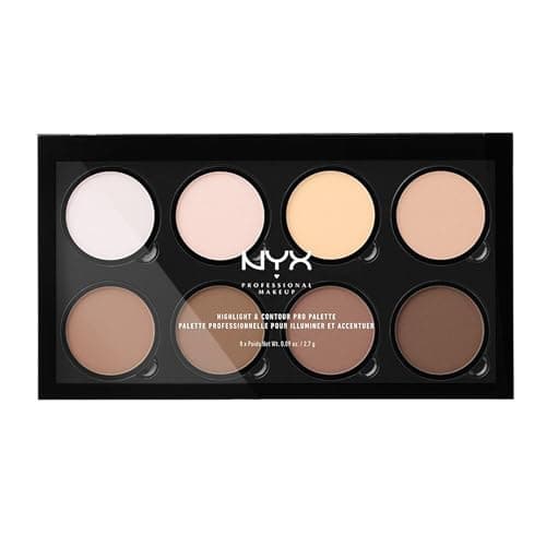 Image of NYX Professional Makeup Highlight & Contour Shades Pro Palette, Powder Contour Kit, Eight Blendable Matte and Pearly Shades, Make up Pallette, Easy Blending