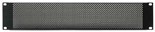 Image of PULSE 19" Rack Mesh Vented Panel, 2U, Black Steel, Rack Mount Ventilation – RPVM2