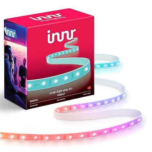 Image of Innr Zigbee LED Strip Light 4m, Works with Hue* and Alexa (Hub Required), Self-Adhesive, RGB Colour Lights, Warm White to Cool White (1800K-6500K), Indoor Smart Light Strip, 2000 lm