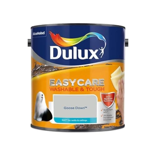 Image of Goose Down Dulux Easycare Matt Emulsion Paint 2.5L – Washable & Stain Resistant, Durable Matt Finish, Quick Dry, Low Odour Interior Wall & Ceiling Paint