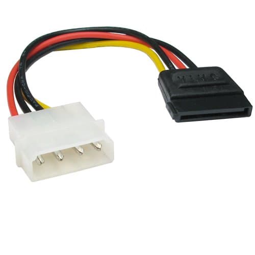 Image of kenable Molex LP4 4 pin to SATA 15 pin Power Adapter Cable Lead
