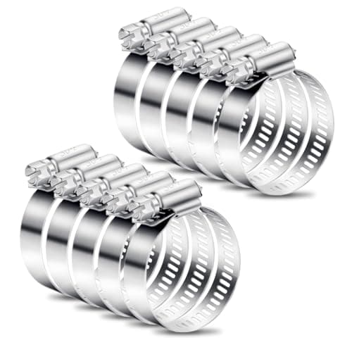 Image of 10PCS Jubilee Clips Assorted 21-44mm Hose Clamps Adjustable Hose Clips Stainless Steel Hose Pipe Clips Worm Drive Small for Flexible Exhaust Hose Pipe Washing Machine Garden Connections