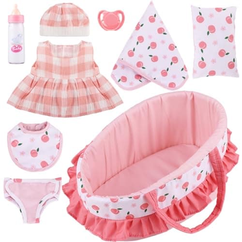 Image of GAGAKU - Baby Crib Carrier, 12" Doll Accessories Set, 12" Doll Carrier Accessories, Including Magic Bottle, Bib, Pacifier, Diaper