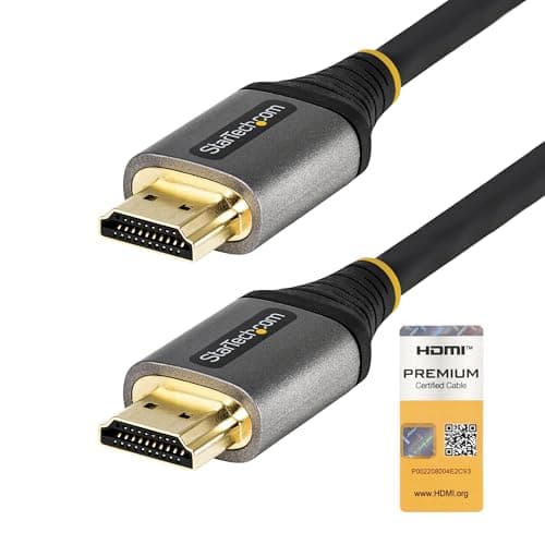 Image of StarTech.com 3ft (1m) Premium Certified HDMI 2.0 Cable - High Speed Ultra HD 4K 60Hz HDMI Cable with Ethernet - HDR10, ARC - UHD HDMI Video Cord - For UHD Monitors, TVs, Displays - M/M (HDMMV1M)