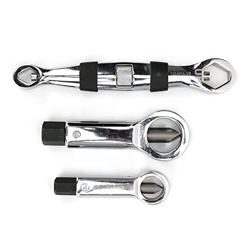 Image of 3Pcs Nut Splitter Set, Manual Nut Removal Tool, Broken Damaged Nut Extractor with Heat - Treated Bearing Steel Blades for Nuts on Bolts, Socket Wrench Compatible