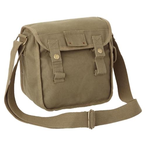 Image of Small Cotton Canvas Side Bag - Olive