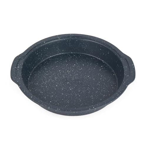 Image of Russell Hobbs RH00995EU Nightfall Stone Cake Tin – Non-Stick Round Baking Tray with Handles, PFOA-Free Carbon Steel Bakeware, Easy Clean 10-Inch Cheesecake Pan, Straight Sided, Fixed Base, 26 cm, Blue