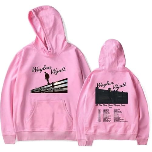 Image of GEPLUM Waylon Wyatt Hoodie Til The Sun Goes Down Tour Merch Sweatshirt Unisex Fashion Trend Pullover Hoodie Streetwear for Women Men XXS-4XL-Pink||m