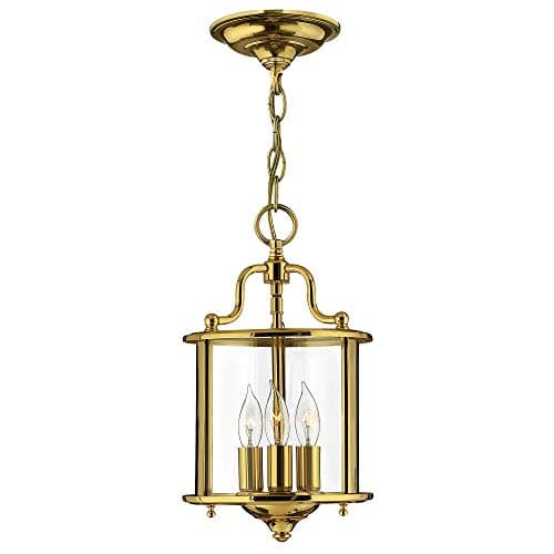 Image of 3 Bulb Ceiling Pendant Light Fitting - Highly Polished Brass Finish - LED E14 60W Bulb