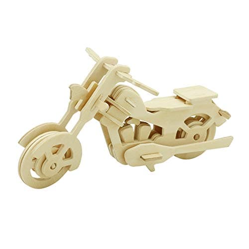 Image of Georgie Porgy 3D Wooden Puzzle Motorbike Model Woodcraft Construction kit Kids Toys age 5+ (JP260 Moterbike 34pcs)