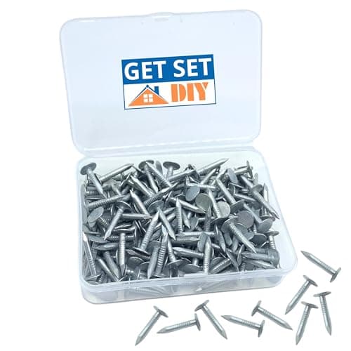 Image of Clout Nails 20mm (Pack of 150) - Extra Large Head Galvanised Felt Nails for Shed Roof - Heavy Duty Roof Felt Tacks for Wood Outdoor and Securing Shed Roofing Felt in a Handy Plastic Case