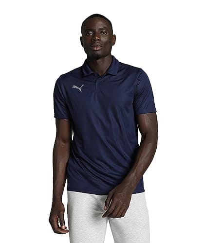 Image of PUMA Men's Teamliga Sideline Polo Shirt, Peacoat-puma White, L UK
