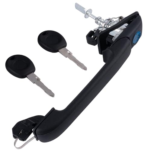 Image of Abvefudo 1PC Left Door Handle 1H0837207 Compatible with VW Golf 3 (1991-1997), Vento, Cabriolet | Outer Left Side Car Exterior Door Handle
