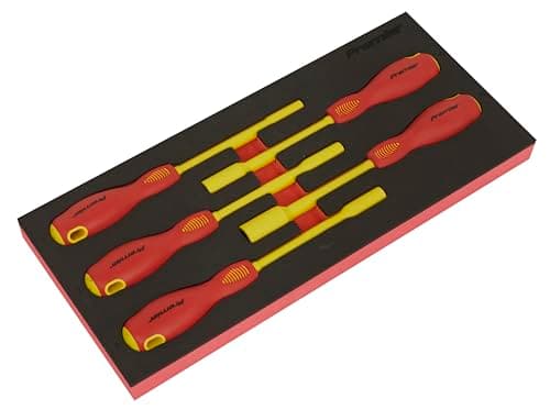 Image of Sealey Premier 5pc Insulated Nut Driver Set with Tool Tray - VDE Approved - TBTE08