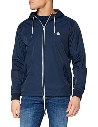 Image of Original Penguin Men's Ratner Hooded Long Sleeve Jacket, Blue (Blue (Dark Sapphire 413) 413), Large (Manufacturer Size:(Manufacturer Size:L))