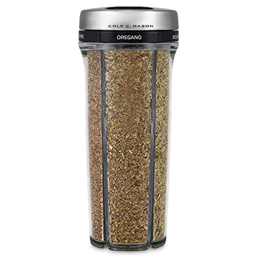 Image of Cole & Mason Saunderton Herb and Spice Storage Jar and Shaker with Herbs Included, Adjustable Multi-Use Seasoning Dispenser with Precision Pour Control