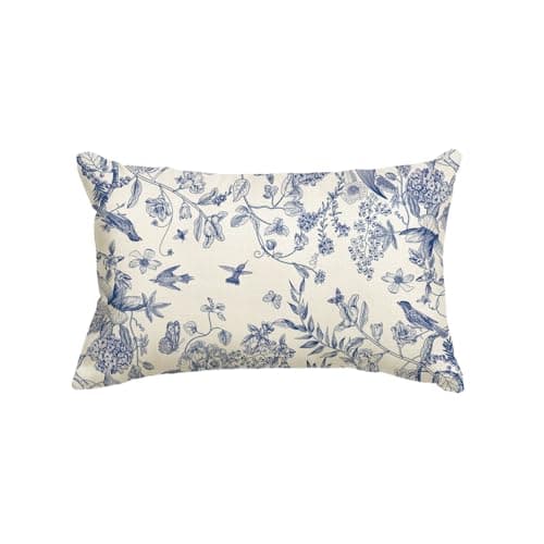 Image of Artoid Mode Monochrome Sketch Floral Birds Spring Cushion Cover, 30x50 cm Summer Decorative Pillow Case Cover Sofa Living Room Outdoor Decor