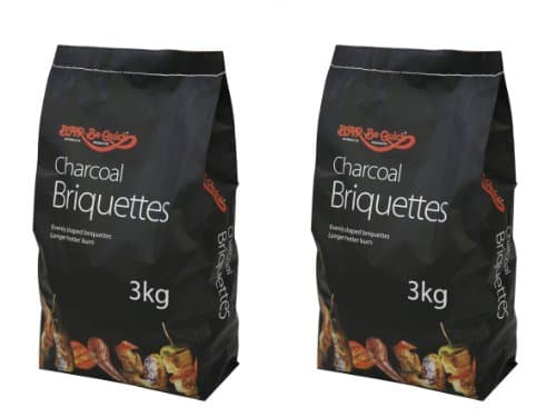 Image of Holland Plastics Original Brand 2 x The Original Bar-Be-Quick Build 3kg Charcoal Briquettes – Carbon with Long Burn Time