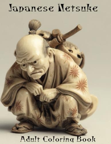 Image of Japanese Netsuke Adult Colouring Book: 40 pages of carving inspired pictures
