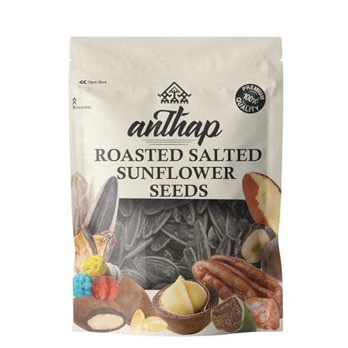 Image of Anthap Roasted Salted Turkish Black Sunflower Seeds, Non GMO&MSG, Authentic Turkish Snack, Perfectly Roasted & Salted, Crunchy Texture, Great for Snacking & Sharing, Rich, Savory Flavour, 500g
