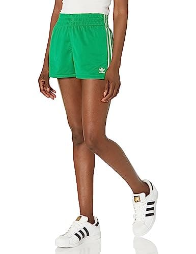 Image of adidas Originals Women's 3-Stripes Shorts, Green, XXS