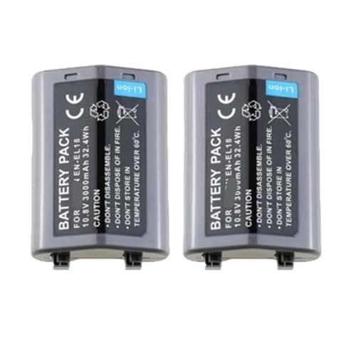 Image of Lithium Battery：EN-EL18 Battery + Fast Charging Charger，Compatible For Nikon，for EN EL18a, EN EL18, D850, D800, D800E, D4, D4S, D5, D6 MB-D12 D500 D800 D850(2x Battery)