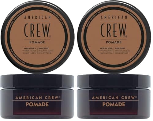 Image of American Crew Pomade with Medium Hold & High Shine, Gifts For Men, For Shape & Control (85g) Water-based Pomade, Hair Styling for Men (Pack of 2)