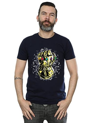 Image of Marvel Men's Avengers Infinity War Thanos Fist T-Shirt Navy Blue X-Large