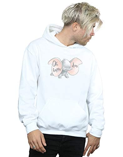 Image of Disney Men's Dumbo Happy Day Hoodie White Small