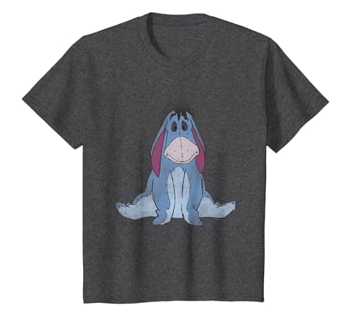 Image of Winnie The Pooh Eeyore Classic T-Shirt, Youth, Dark Heather Grey, Medium