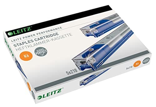 Image of Leitz 55910000 K6 Power Performance Stapler Cartridge, 25 Sheet Capacity, Strong Steel, 1050 Staples, Length 6 mm - Blue