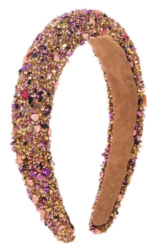 Image of scicent Hair Bands for Women Wide Alice Bands Rhinestone Headbands Glitter Padded Hair Accessories Crystal Embellished Hairband Elastic Head Bands Adult Women 16620