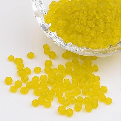 Image of Handicraft Emporium | Frosted Round Glass Seed Beads | 4mm | Yellow