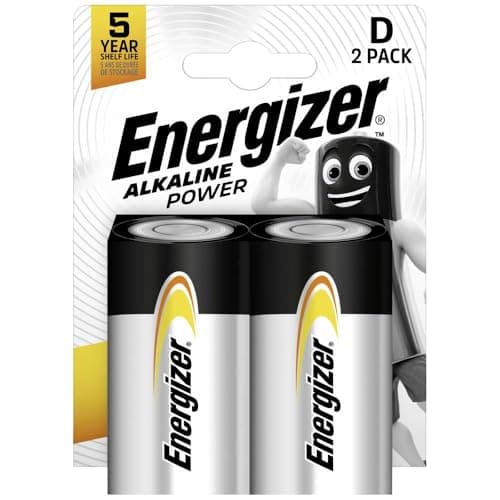 Image of Energizer LR20 D Mono Alkaline Power Battery, Pack of 2