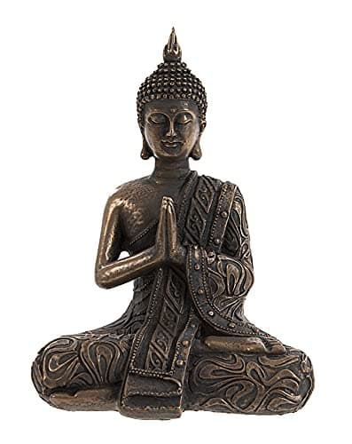 Image of F&G Supplies 19cm Mystic Thai Cold Cast Bronze Buddha in Lotus position - a beautiful tranquil ornament 19cm tall!