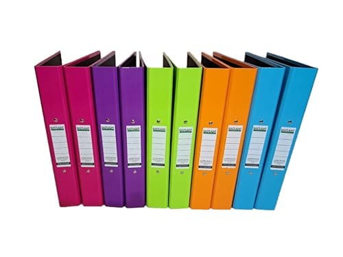 Image of Eastlight A4 Ring Binder 2-O Ring Bright Colour Assorted Pack of 10