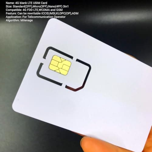 Image of OYEITIMES Writable Programmable Blank USIM Card 4G LTE WCDMA GSM Mini Nano Micro 2FF 3FF 4FF for Telecom Operators with Milenage (5pcs)