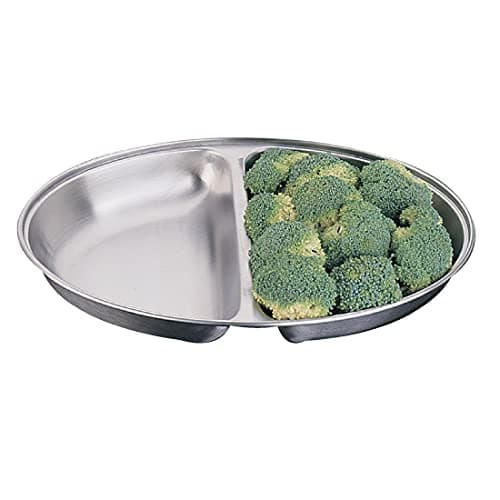 Image of Olympia Oval 10in Vegetable Dish with 2 Division Made of Stainless Steel