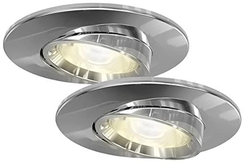 Image of 4lite WiZ Connected Chrome Gimbal Fire-Rated IP20 Downlight LED Smart Bulb - GU10, Pack of 2