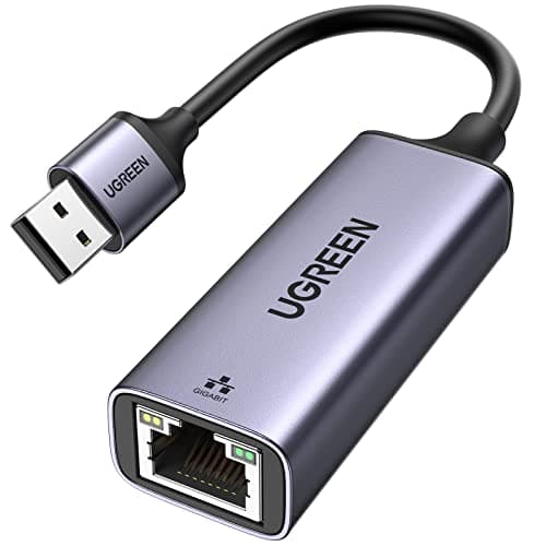 Image of UGREEN USB Ethernet Adapter, 1000 Mbps Gigabit Network Adaptor, Aluminum RJ45 LAN Internet Adapter Driver Free Compatible with Switch, MacBook Pro 2022 2020,TV Box,XPS,Steam Deck (Grey Type A)
