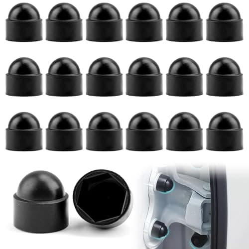 Image of M10 Black Plastic Nut and Bolt, 20 Pcs Hex Nut Cover Dome Screw Caps Covers Hex Bolt Nut Protection Caps Screw Caps Assortment Kit Bolt Cover Cap for Bolts Hex Hexagon Screws (17mm Spanner)
