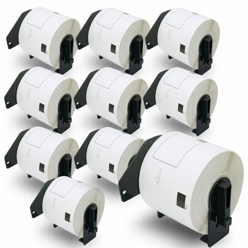 Image of BETCKEY - 10 Rolls DK-11202 Labels, 62mm x 100mm, 3000 Shipping Labels Compatible with Brother QL Label Printers