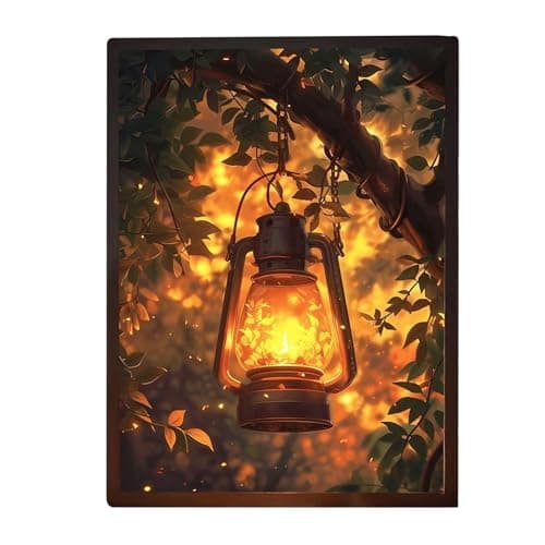 Image of Dimmable LED Wall Art - 3 Colors Light Up Painting Decor, Illuminated Canvas Picture with Three Levels, Acrylic Panel Night Lights | For Bedroom Kitchen Home Birthday Party Wedding Inwijdi