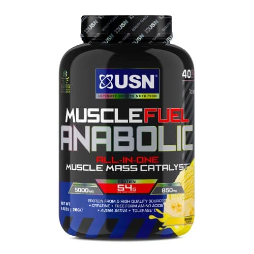 Image of USN Muscle Fuel Anabolic Banana 2KG, Workout Boosting All in One Muscle Gain Protein Shake Powder
