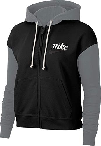 Image of Nike W NSW VRSTY Hoodie Fz ft Sweatshirt - Black/Smoke Grey/(Sail), M