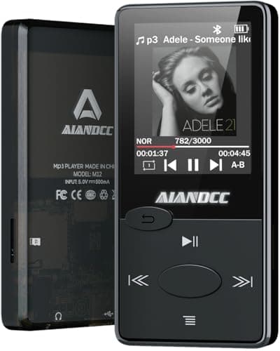 Image of MP3 Players with Bluetooth 5.3, Mini Music Player with HiFi Sound, 32GB MP3 Player with FM Radio for Children and Adults, Earphones Included, Expandable up to 128GB