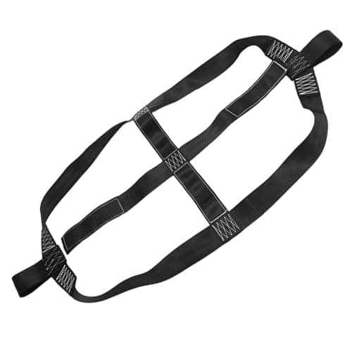 Image of Hoypeyfiy Black Motorbike Rear Wheel Strap, Motorcycle Tie-Down Strap, Tyre Securing Strap, Suitable for Transporting 17-Inch Motorbike Rear Wheels