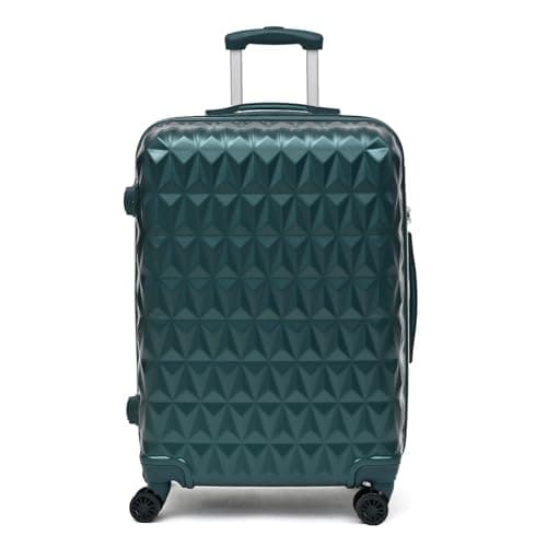 Image of CMY Suitcase Hard Shell / 4 Spinner Wheels/ABS Cabin and Hold Luggage/Combination Lock/Lightweight Approved for Most Airlines (Dark Green, 24)