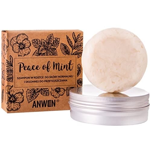 Image of Anwen Peace of mint Szampon w kostce + puszka 75g, natural shampoo bar