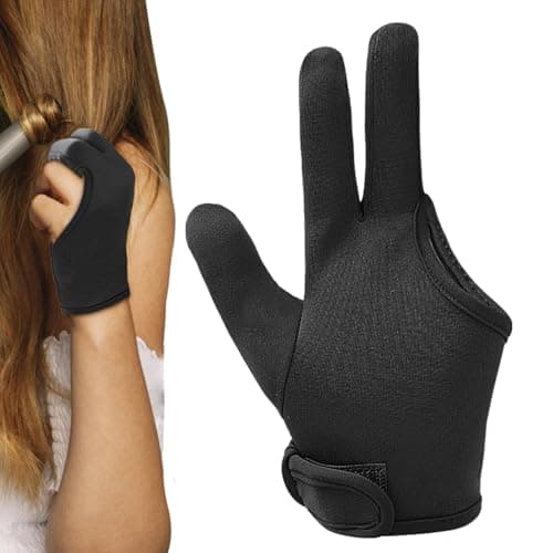 Image of Hair Styling 3 Finger Gloves – Elastic Heat Resistant Anti-Scalding Mittens, Durable Flexible Design | Perfect for Curling Wand Iron Use, Salon Work, Beauty Care, Steam Protection, Daily Hairstyling